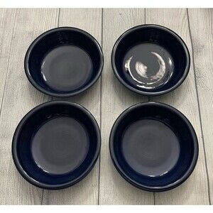 Four Retired HLC Fiesta Cereal Bowls in Cobalt, Fiestaware